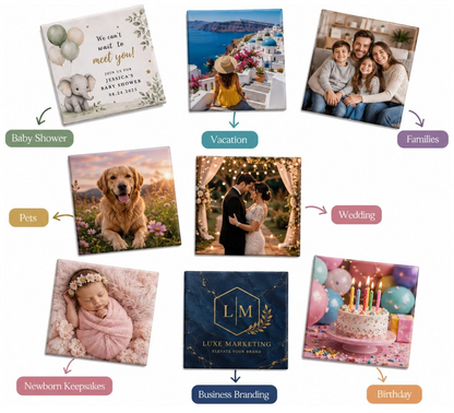 2.5 x 2.5" Square Custom Photo Magnets
